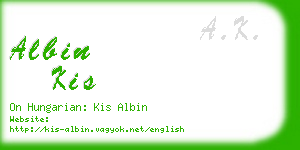albin kis business card